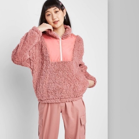 wild fable Jackets & Blazers - Wild Fable Quarter Zip Pullover Sherpa Jacket